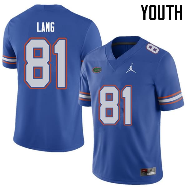 NCAA Florida Gators Dante Lang Youth #81 Jordan Brand Royal Stitched Authentic College Football Jersey XXN3864JF